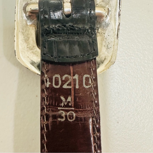 BRIGHTON Marcus Two Tone Reversible Leather Belt Size 30 Brown Black Western - Picture 10 of 12